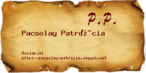 Pacsolay Patrícia névjegykártya